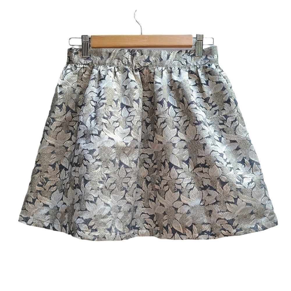 Gold and Silver Brocade Skirt by Under Skies, Size Small